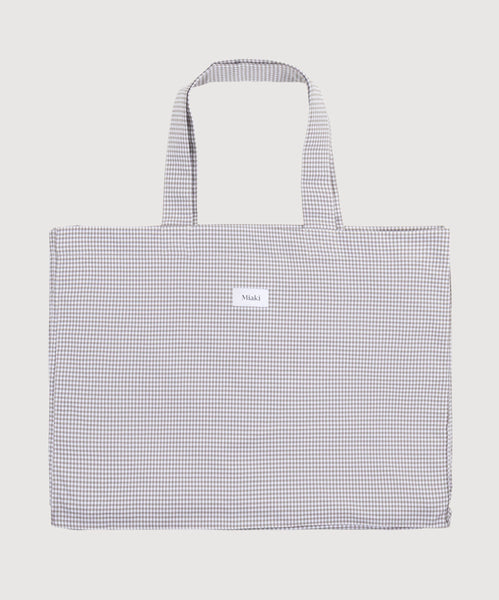 Check Beige / One Size Check Beach Bag Miaki Swiss Made Womenswear