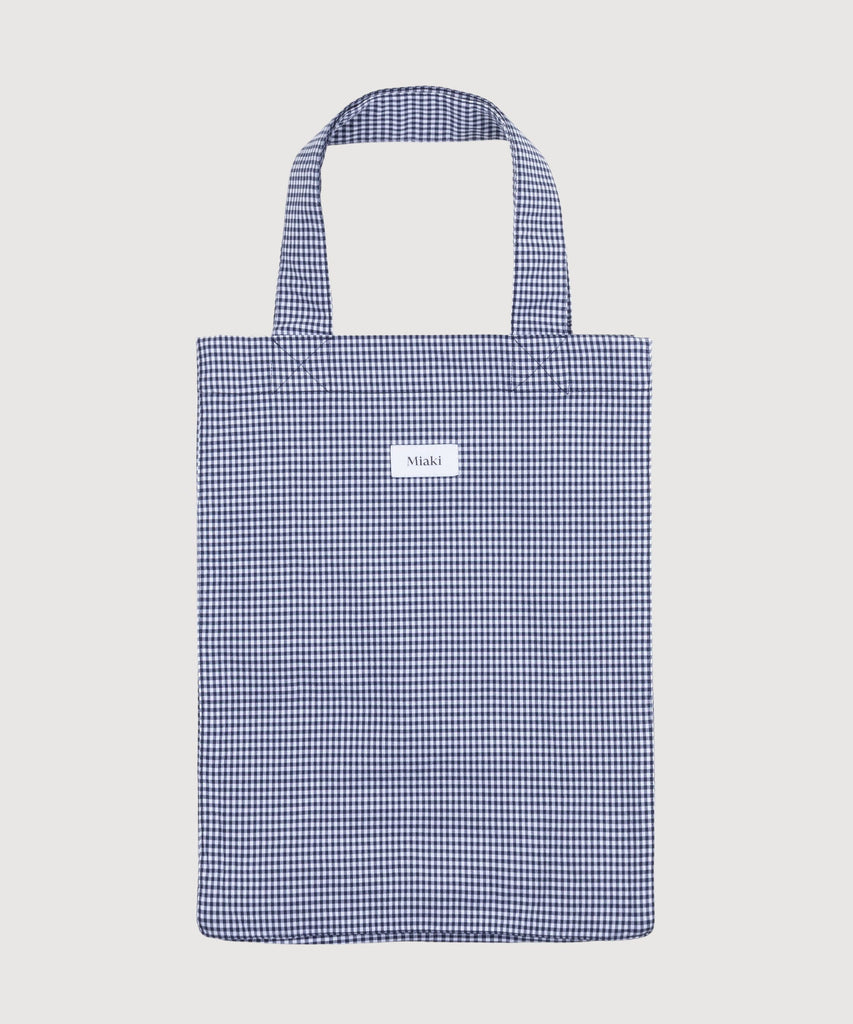 Check Navy / One Size Check Tote Bag Miaki Swiss Made Womenswear