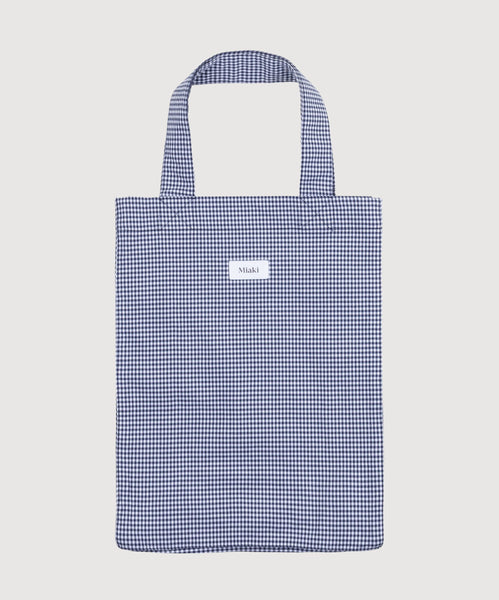 Check Navy / One Size Check Tote Bag Miaki Swiss Made Womenswear