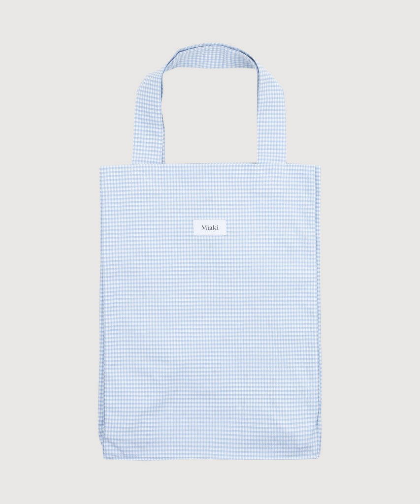 Check Light Blue / One Size Check Tote Bag Miaki Swiss Made Womenswear
