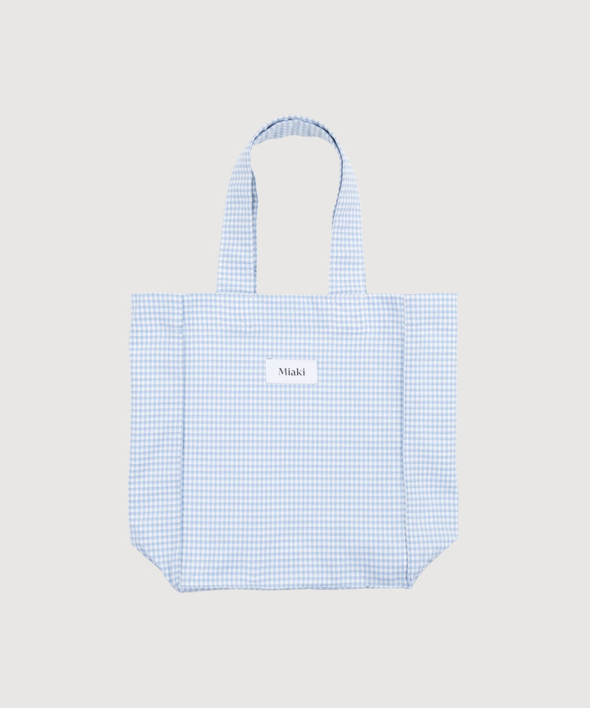 Check Light Blue / One Size Check Mini Tote Bag Miaki Swiss Made Womenswear