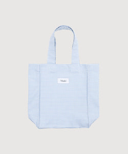 Check Light Blue / One Size Check Mini Tote Bag Miaki Swiss Made Womenswear