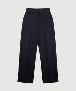 Black / 34 Wide Leg Linen Trousers Miaki Swiss Made Womenswear