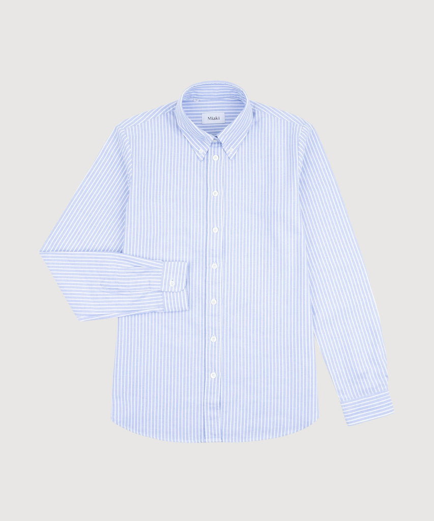 Blue / 34 Relaxed Oxford Stripe Shirt Miaki Swiss Made Womenswear