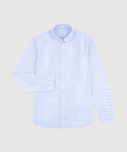 Blue / 34 Relaxed Oxford Stripe Shirt Miaki Swiss Made Womenswear