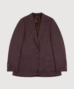 Relaxed Wool Silk Herringbone Blazer Miaki Swiss Made Womenswear