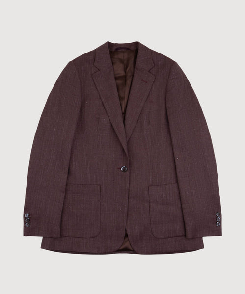 Relaxed Wool Silk Herringbone Blazer Miaki Swiss Made Womenswear