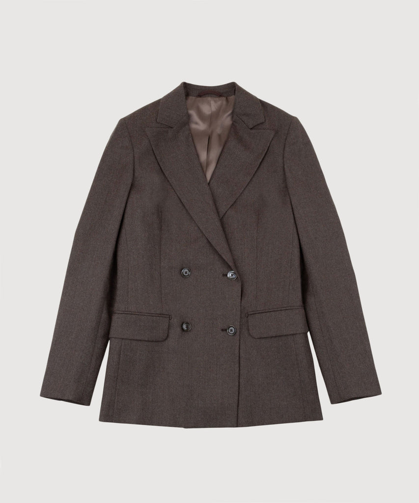 Relaxed Flannel Double Breast Jacket