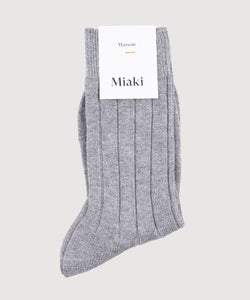 Grey / 36/38 Ribbed Glitter Socks Miaki Swiss Made Womenswear