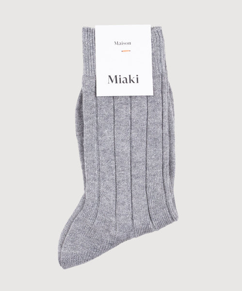 Grey / 36/38 Ribbed Glitter Socks Miaki Swiss Made Womenswear