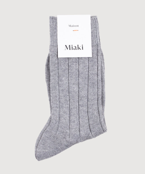 Grey / 36/38 Ribbed Glitter Socks Miaki Swiss Made Womenswear