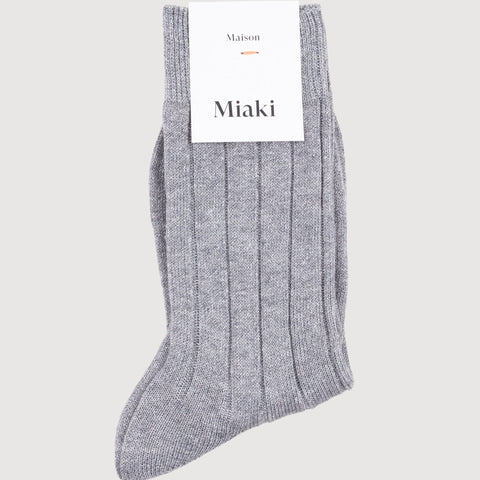 Grey / 36/38 Ribbed Glitter Socks Miaki Swiss Made Womenswear
