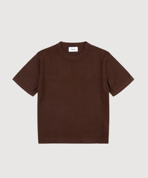 Brown / XS Knitted T-shirt Miaki Swiss Made Womenswear