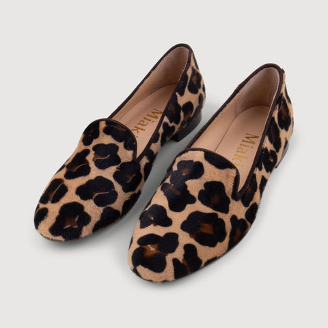 Brown / 35 Leopard Slipper Miaki Swiss Made Womenswear