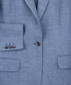 Relaxed Herringbone Linen Wool Blazer