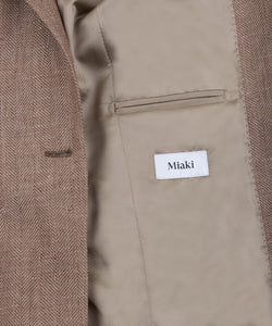 Relaxed Herringbone Linen Wool Blazer