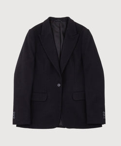 Relaxed Peak Lapel Flannel Blazer