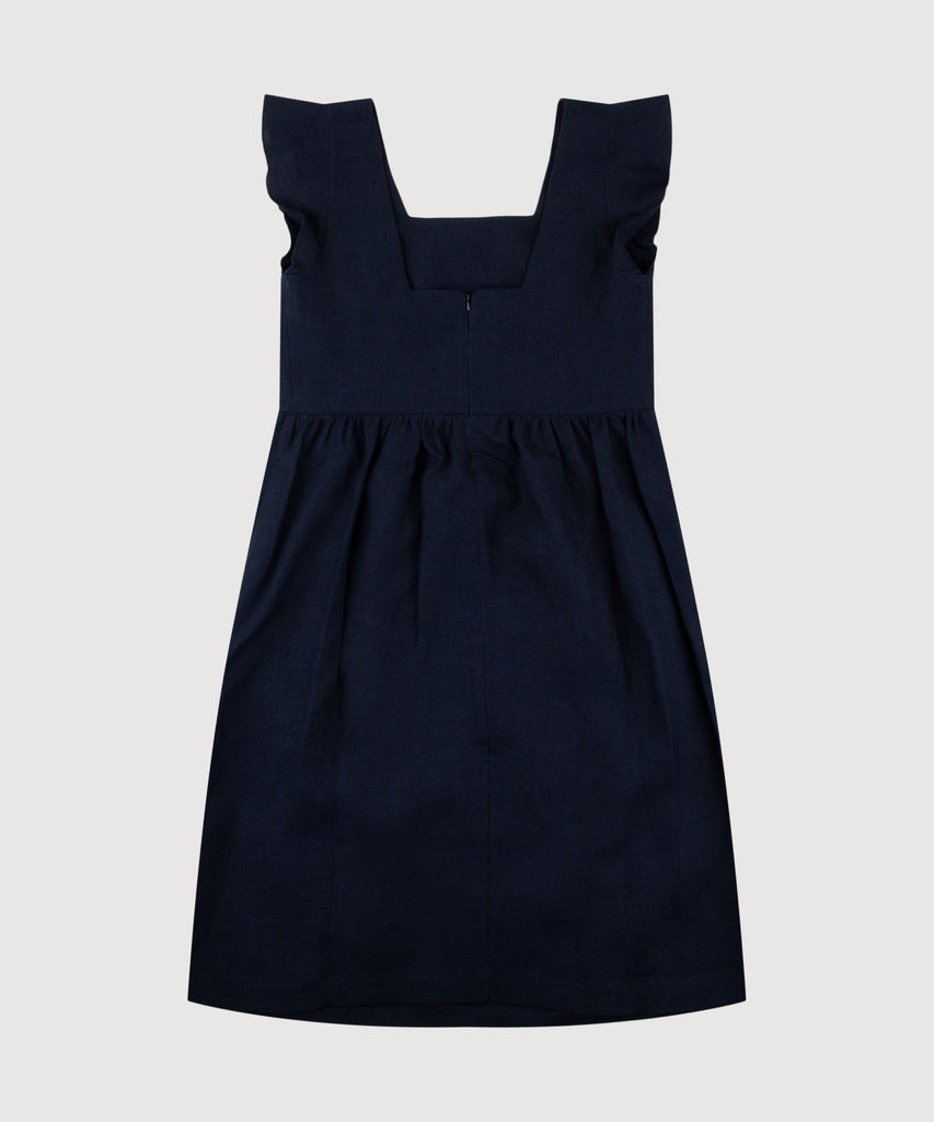 Volant Linen Dress