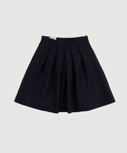 Short Pleated Linen Skirt