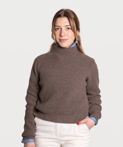 Short Heavy Rib Mockneck Sweater