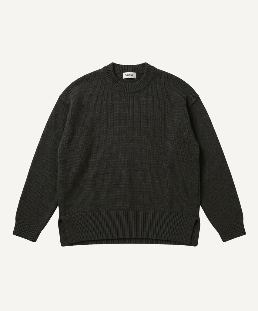 Dark Green / XS Relaxed Wool Sweater Miaki Swiss Made Womenswear