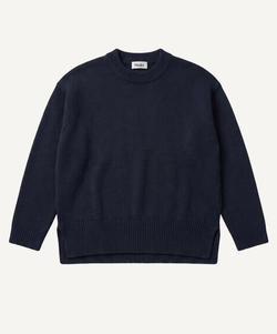 Dark Navy / XS Relaxed Wool Sweater Miaki Swiss Made Womenswear