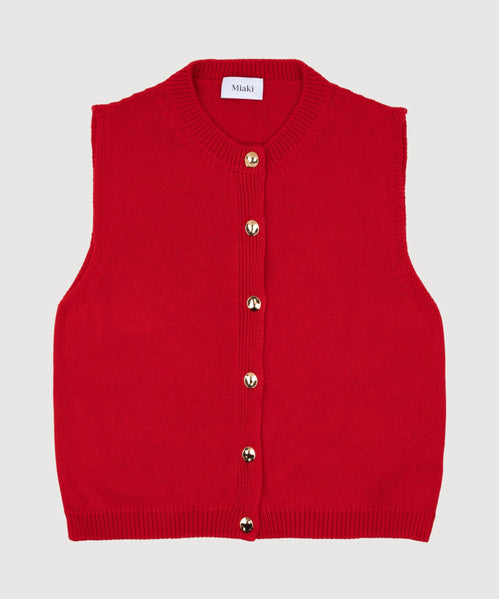 Knitted Cotton Vest Miaki Swiss Made Womenswear