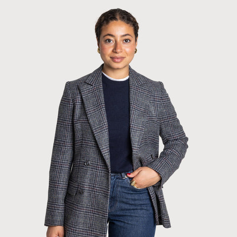 Double Breast Glencheck Blazer