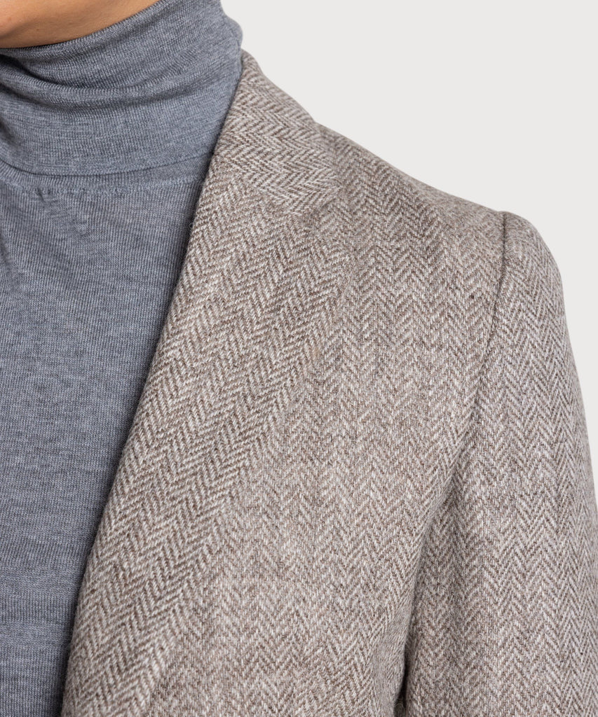 Relaxed Herringbone Tweed Blazer