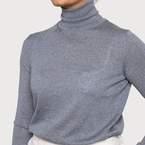 Rollkragenpullover aus Wolle