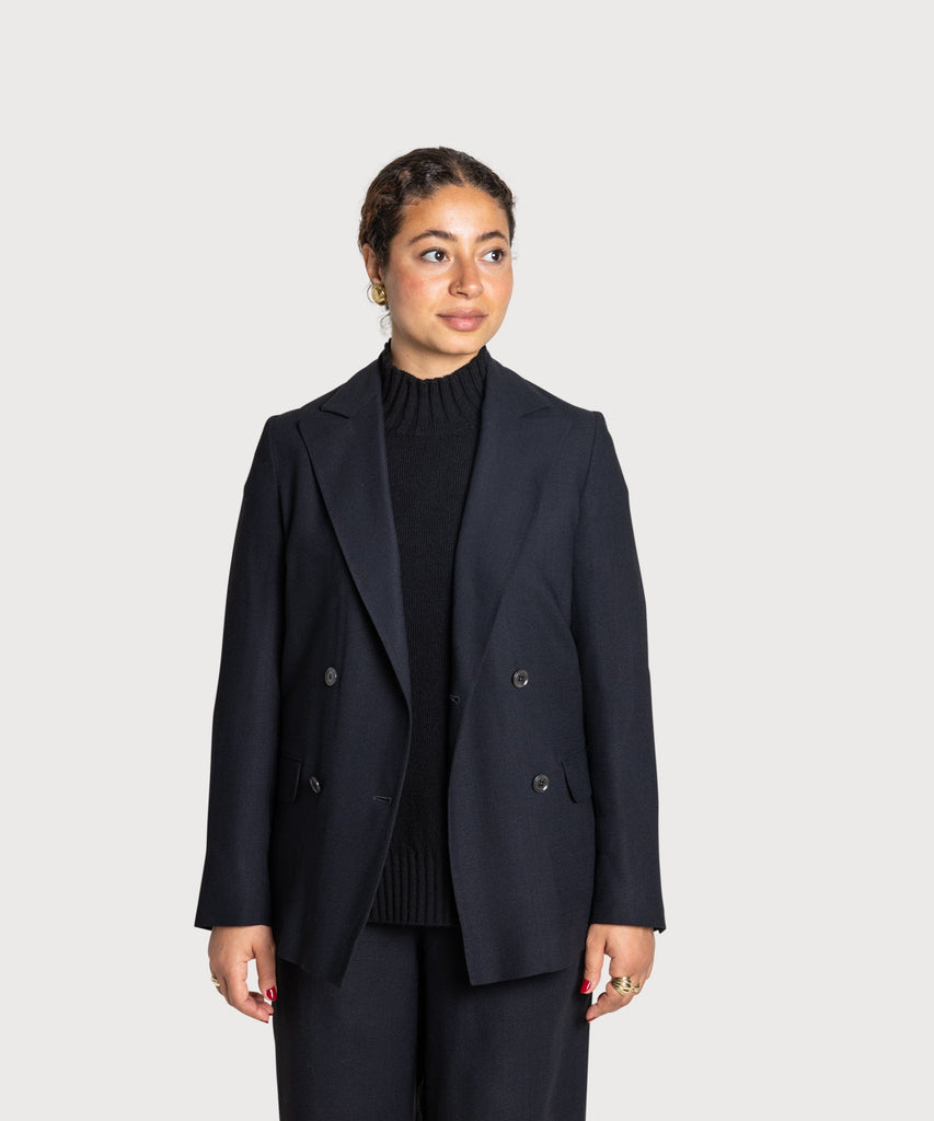 Double Breast Crepe Blazer