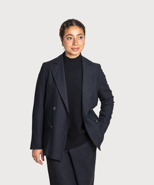 Double Breast Crepe Blazer