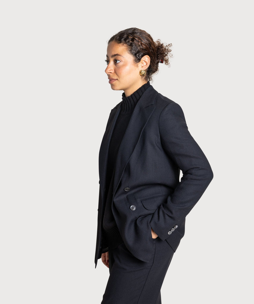 Double Breast Crepe Blazer
