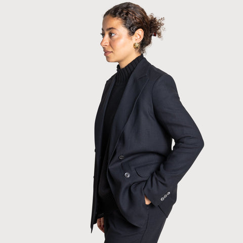 Double Breast Crepe Blazer Miaki Swiss Made Womenswear