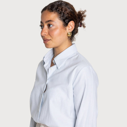Relaxed Cotton Silk Stripe Shirt