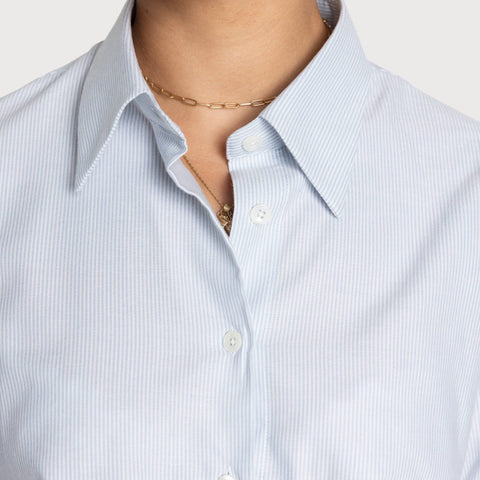 Relaxed Cotton Silk Stripe Shirt Miaki Swiss Made Womenswear