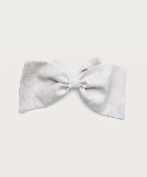 Large Linen Bow Clip