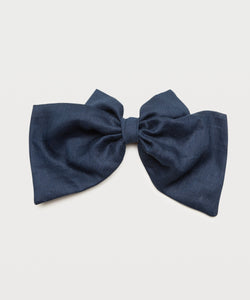 Large Linen Bow Clip