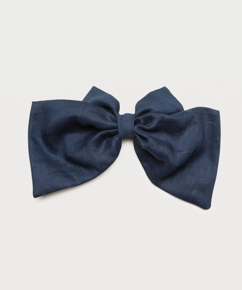 Large Linen Bow Clip
