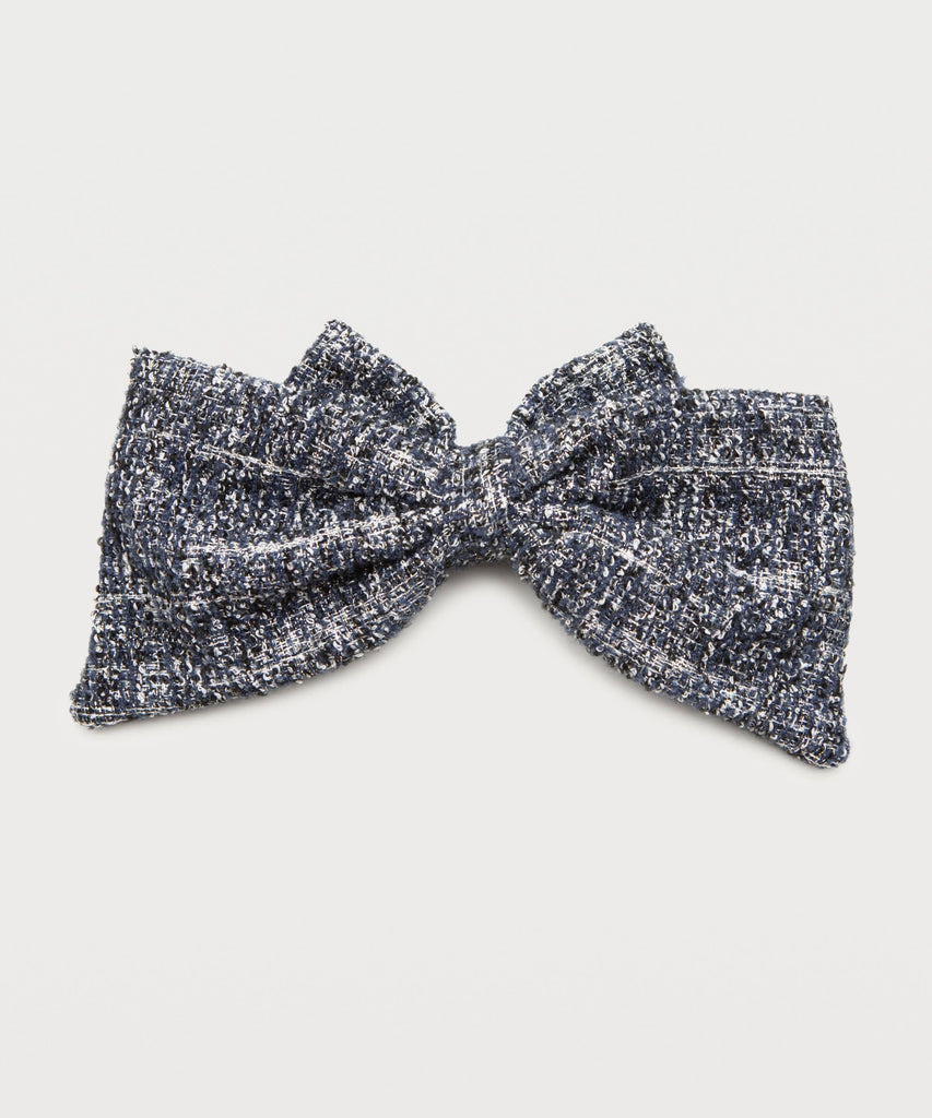Large Tweed Bow Clip