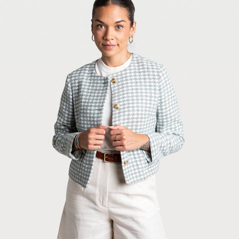 Short Checked Boucle Jacket