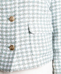 Short Checked Boucle Blazer