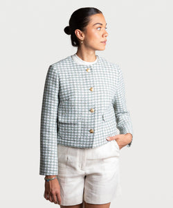 Short Checked Boucle Jacket