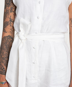 Sleeveless Linen Overall