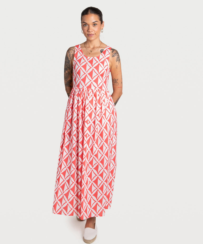 Long Printed Sleeveless Dress