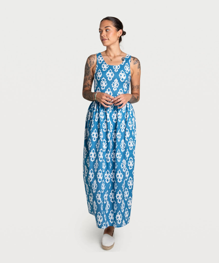 Long Printed Sleeveless Dress