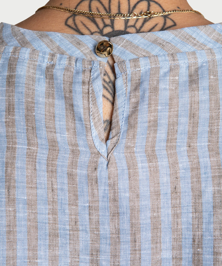 Butterfly Linen Stripe Top