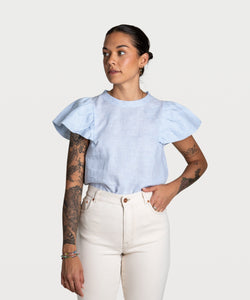 Butterfly Linen Stripe Top