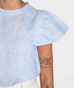 Butterfly Linen Stripe Top