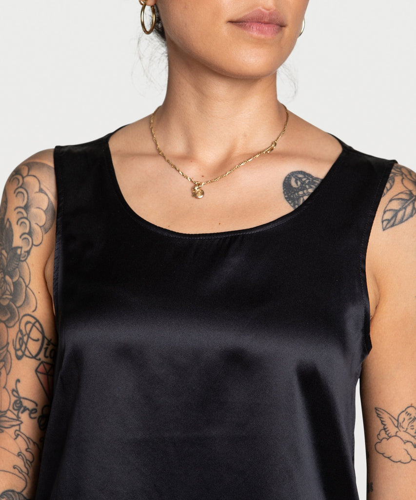 Sleeveless Silk Top